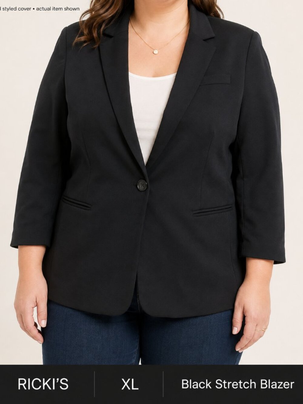 Ricki’s Black Blazer XL Stretch Tailored Business Casual Work Jacket